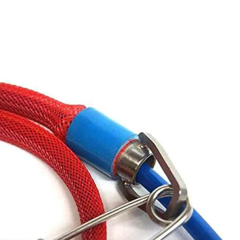Close-up of Spearfishing Floatline Clutch for Fighting Big Fish Freediving Spearfishing with metal and plastic components