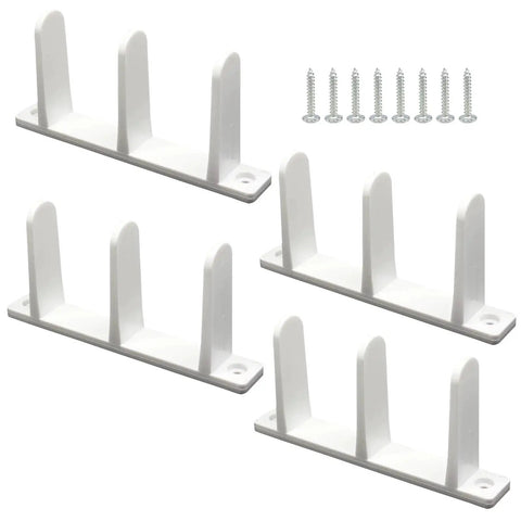 8 Pack Universal Floor Guide For Sliding Doors ABS Plastic Bottom Track For 1-3/8 Inch Thick Doors with screws kit.