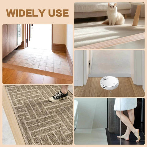 Floor Transition Strip Vinyl Door Threshold Ramp Self Adhesive Carpet Edging Strip in various home settings