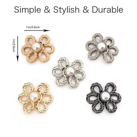 Flower Jeans Button Sets Ten Pcs Adjustable Waist Tighteners Buckles No Sew No Tools Detachable Decorative Jeans Buttons Pins