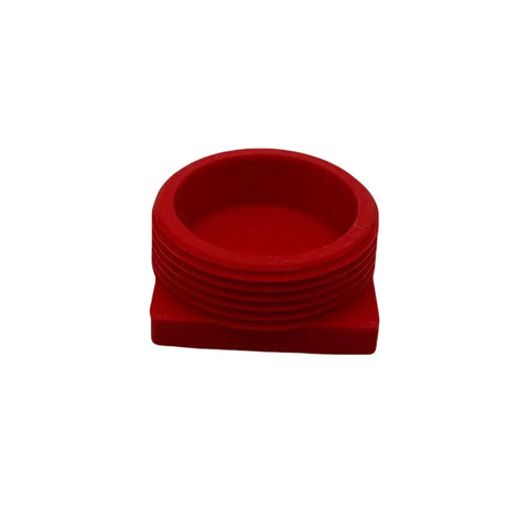 FloTool 16 Quart Drain Disc Plug Caps Replacement 2 Pack For Model 42003MI shown in red with precise threading.