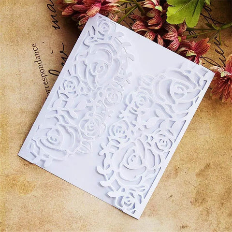 Metal Flower Wedding Invitation Border Die Cuts Set With Cutting Dies And Embossing Stencils Template for Card Making