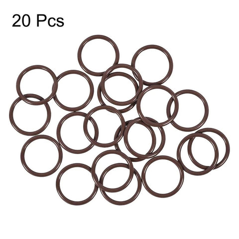 Fluorine Rubber O-Rings 24mm OD 19mm ID 2.5mm Width, Metric FKM Sealing Gasket, Pack of 20 pieces displayed