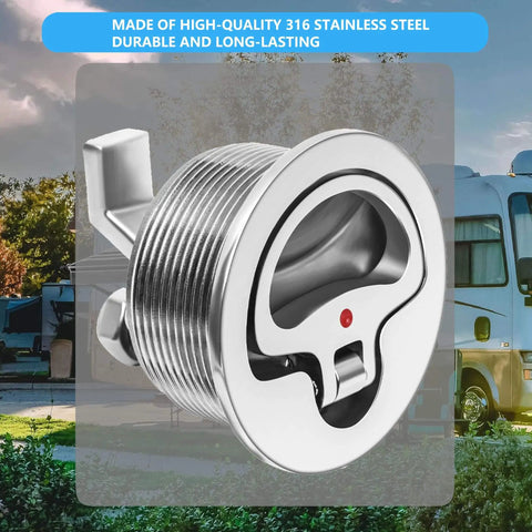 Non Locking Flush Mount Boat Cam Latch Fits Two And A Half Inch Hole Surface Mount 316 Stainless Steel Marine Hatch Lock