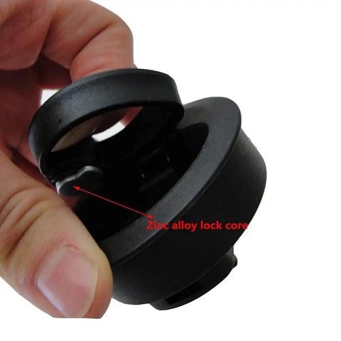 Hand holding a four pack marine flush pull latch set for RVs and boats, showing zinc alloy lock core, durable ABS body