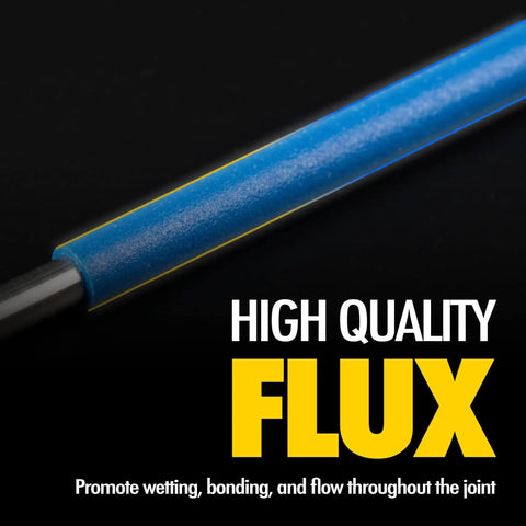 Close-up of Pro Grade Flux Coated BCuP5 Brazing Rods With Fifteen Percent Silver featuring high quality flux coating.