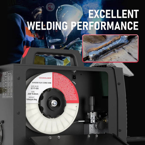 Flux Core MIG Wire for Gasless Welding E71T-GS 0.030 Inch Diameter 10 Pound ABS Spool in welding machine