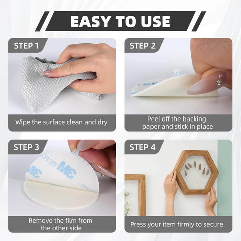 Step-by-step guide for using Double Sided Foam Adhesive Dots 1 Inch 50 Pieces 1600T PE Foam Tape Waterproof Removable