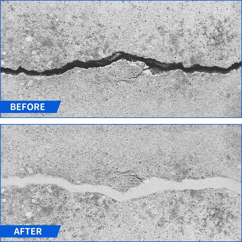 Before and after using Foam Backer Rod For Gaps And Concrete Joints Half Inch Wide Rope Gap Filler For Crack Sealing on concrete surface