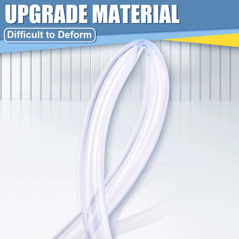 Clear 9-inch foam cannon straw tube, flexible plastic, coiled on white surface