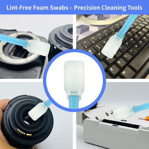 Lint Free 5.9 Inch Foam Cleaning Swabs Pro Grade For Lab Printers, Cameras, Keyboards, Optical Lenses - 100 Count Pack
