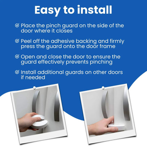 Experience top protection with an extra thick soft foam door pinch guard that cushions door slams, easy installation, close-up