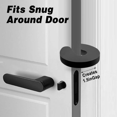 Six Pack Baby Door Pinch Guards for Finger Protection, Slam Prevention, and Kid Safe Pet Room Safety installed on door edge