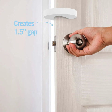 Door Pinch Guard Baby Door Stopper 6 Pack Soft Foam Keeps Tiny Fingers Safe and Doors From Slamming installed on door edge