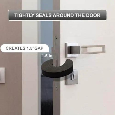 Eight Piece Foam Door Stopper And Pinch Guard Set For Kidproof And Pet Safety Easy Install Baby Proofing Door Protectors Stops Slamming And Finger Injuries Keeps Doors From Pinching Little Fingers Durable Home Use installed on door creating 1.5 inch gap