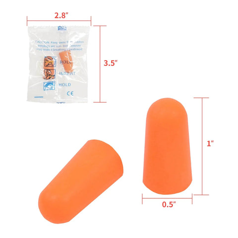 Foam Ear Plugs 200 Pairs NRR 33dB SNR 38dB Noise Reduction Disposable For Shooting Sleeping Work And Construction Site ANSI Certified