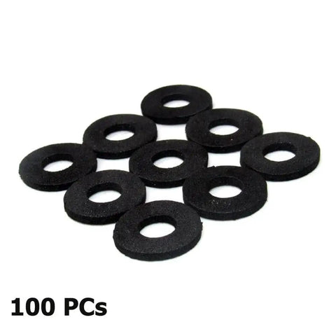 100 Pack Sponge Pad Foam Gasket Sound Insulation Spacers For Car Door Trim Panel Retainers And Bumper Fasteners Shockproof Washers 16x7x2 Mm Protect Against Scratches And Vibration Noise For Your Ride, showing black circular pads