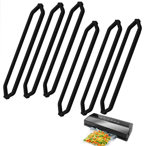 Six black foam gaskets for GERYON vacuum sealer E2900/E2901; upper and lower replacement set
