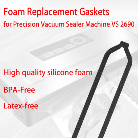 Foam replacement gaskets set for Precision Vacuum Sealer VS 2690, 4-pack, BPA-free silicone foam