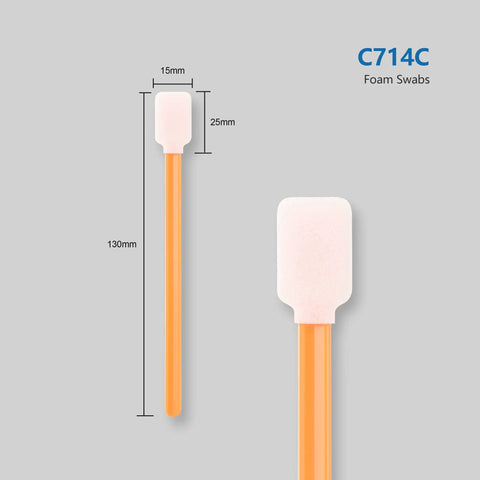 Large Rectangular Foam Cleaning Swab Sticks 5.25 Inch Orange Pack of 200 for Inkjet Printer Heads and Electronics dimensions