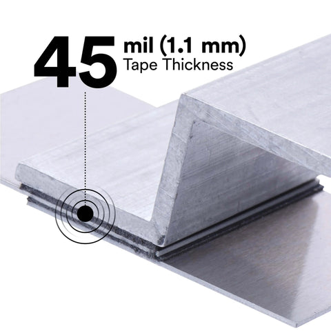 Sticks Like Crazy High Temp Dark Gray Double Sided Foam Tape 4611 shown bonding metal with 45 mil thickness