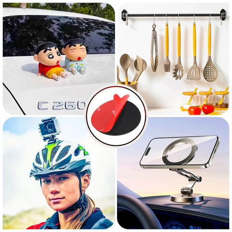 Navona 16Pack Heavy Duty Double Sided Mounting Tape – VHB 5952 Foam Tape holding phone mount, kitchen utensils, car decor, camera on helmet.