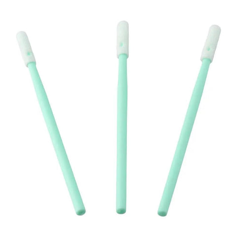 Three Foam Tip Cleaning Swabs 200 Pack 2.75 Inch Lint Free For Inkjet Printers Printheads And Delicate Electronics Cleanrooms With Green PP Handle