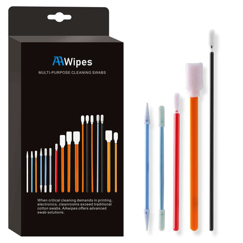 Pro Grade Foam Tip Swab Set For Cleanroom Use And Delicate Surfaces, 5 Color Tips In One 100 Pack For Cameras, Lenses By AAwipes