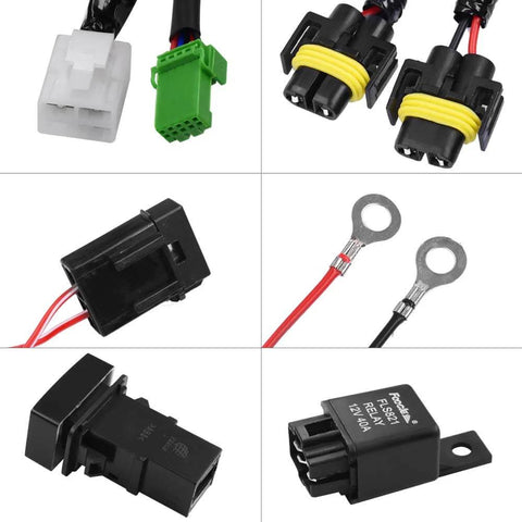 Fog Light Wiring Harness Kit Rugged With 40A Relay And On Off Switch H11 H9 880 881 Socket Plug And Play Wire Connector