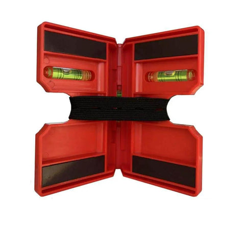 2 Pack Folding Magnetic Post Level for Pipe Post and Beams Leveling, featuring foldable design with 4 magnetic strips and 3 vials