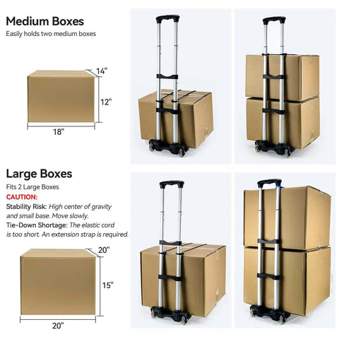 Folding Hand Truck and Dolly 110-lbs Lightweight Portable Luggage Cart for School Travel Office Moving (Black) with boxes