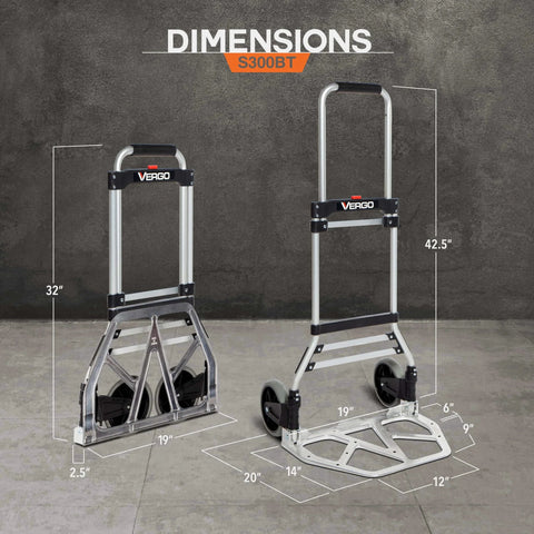 275 Ibs Capacity Folding Hand Truck Dolly – Lightweight Aluminum Frame Dolly Cart with 42" Telescoping Handle