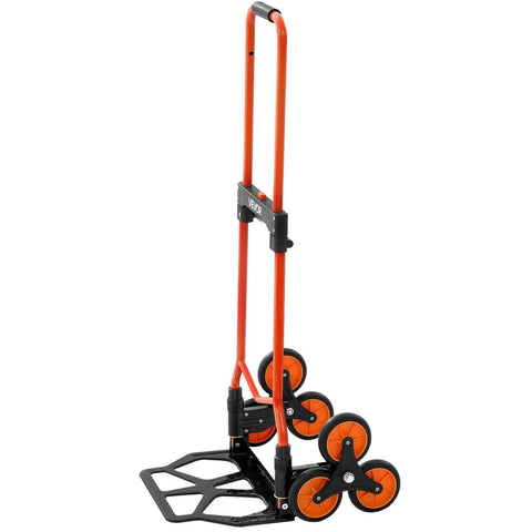 Stair Climbing Cart 260 LBS, Portable Folding Aluminum Trolley Dolly for Stairs with Telescoping Handle and 6 Mute Wheels