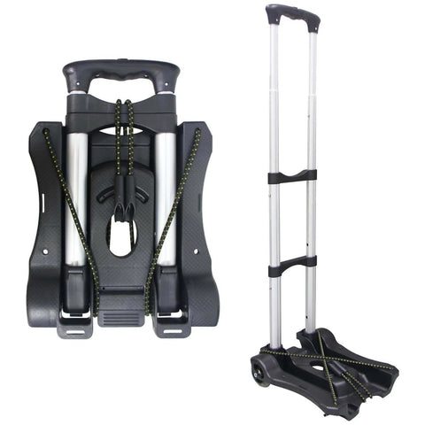 Folding Hand Truck and Dolly 110-lbs Lightweight Portable Luggage Cart for School Travel Office Moving (Black)
