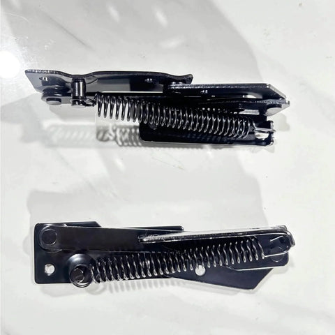 Spring Hinge 90 Degree Folding Lifting Bracket For Sofa Bed And Cabinet Doors Durable Cold Rolled Steel Black on white surface