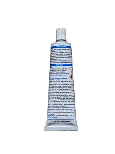 Back view of Food Grade NSF RTV Silicone Sealant Adhesive White 2.8 Oz Squeeze Tube For Kitchen Safe Gaskets And Seals Up To 350F