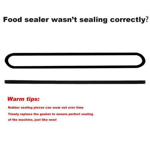 Foam seal gasket pair for FoodSaver vacuum sealers, upper and lower, black.