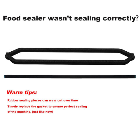Gasket set for GERYON Food Saver E2900/E2901; two-piece black foam upper gasket and lower sealing strip
