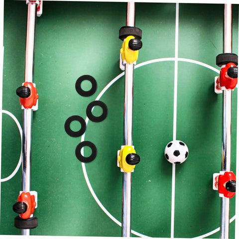 Foosball Table Rod Washers Replacement Set Smooth Easy Install For Standard Foosball Machines visible on a foosball table.