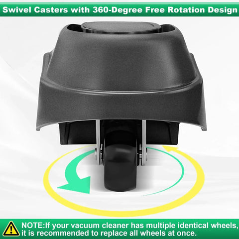 Foot Caster And Caster Wheel Replacement Set For Ridgid Shop Vac Vacuum Cleaners 6 To 16 Gallon Fits WD16650 WD06350 front view