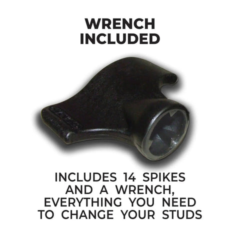 Image of wrench included in the Half Inch Steel Tip Black Football Studs 14 Pack With Wrench For All Conditions product.