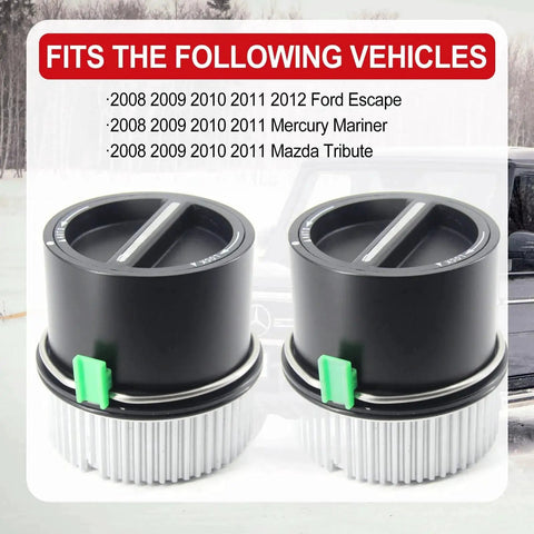 Front view of a pair of 4WD Auto Locking Hub Pair Kit Replacement for Ford F-Series 1999-2004 F250 F350 F450 F550 Super Duty.
