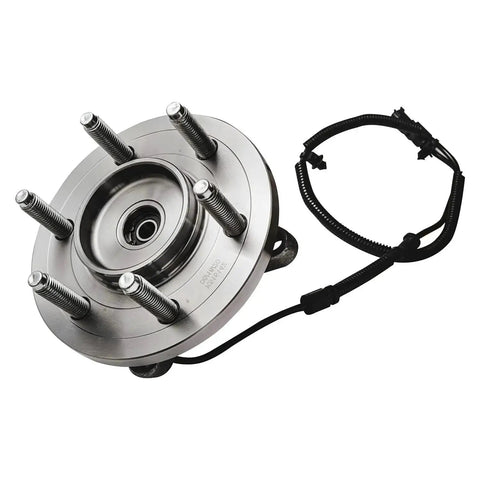 View of 4WD Front Wheel Bearing Hubs Assembly for Ford F150 2011 2014 Expedition and Lincoln Navigator 2011 2014 Replacement Kit Includes 2 Front Hub Bearings and Hubs for 6 Lug 4WD Models Ready with 6 bolt holes and an ABS sensor cable