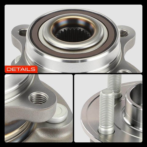 Close-up of Front Wheel Bearing And Hub Assembly 5 Lug Fit For Ford Fusion MKZ Police Responder Hybrid And SSV Plug In Hybrid 2013 To 2020