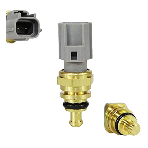 DOICOO coolant temperature sensor, brass body with gray 2-pin electrical connector, XS6Z-12A648-BA.