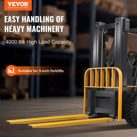 Forklift with 72 Inch Fork Extensions For Forklifts, 5.5 Inch Wide Heavy Duty Steel Extensions, Handles Up To 4000 Lbs