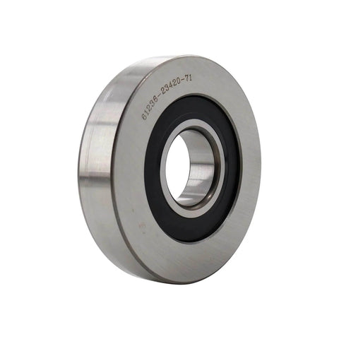 Forklift mast bearing roller lift part 61236-23420-71 with 40x120.7x28 dimensions in steel, side view