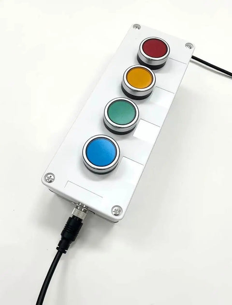 4 Color LED Stack Tower Light Signal Lamp With On Off Switch For Industrial Use Red Yellow Green Blue Includes 6 Ft Industrial Adapter