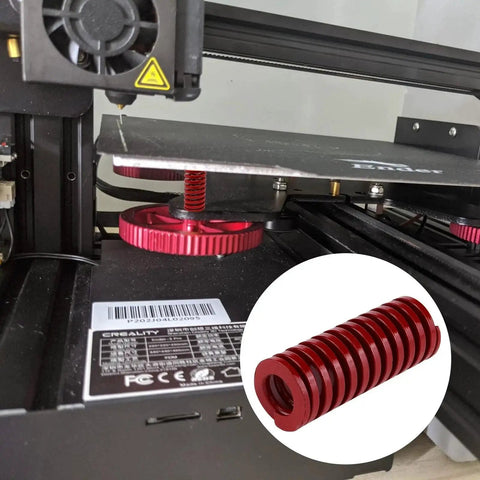Four Pack Red Mould Die Springs For Dies And Molds With 30mm Outer Diameter And 16mm Inner Diameter 80mm Free Length Installed