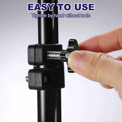 Hand tightening Four Point Knobs With Half Inch Thirteen UNC Threads And Two Point Zero Nine Inch Threaded Stud on clamp